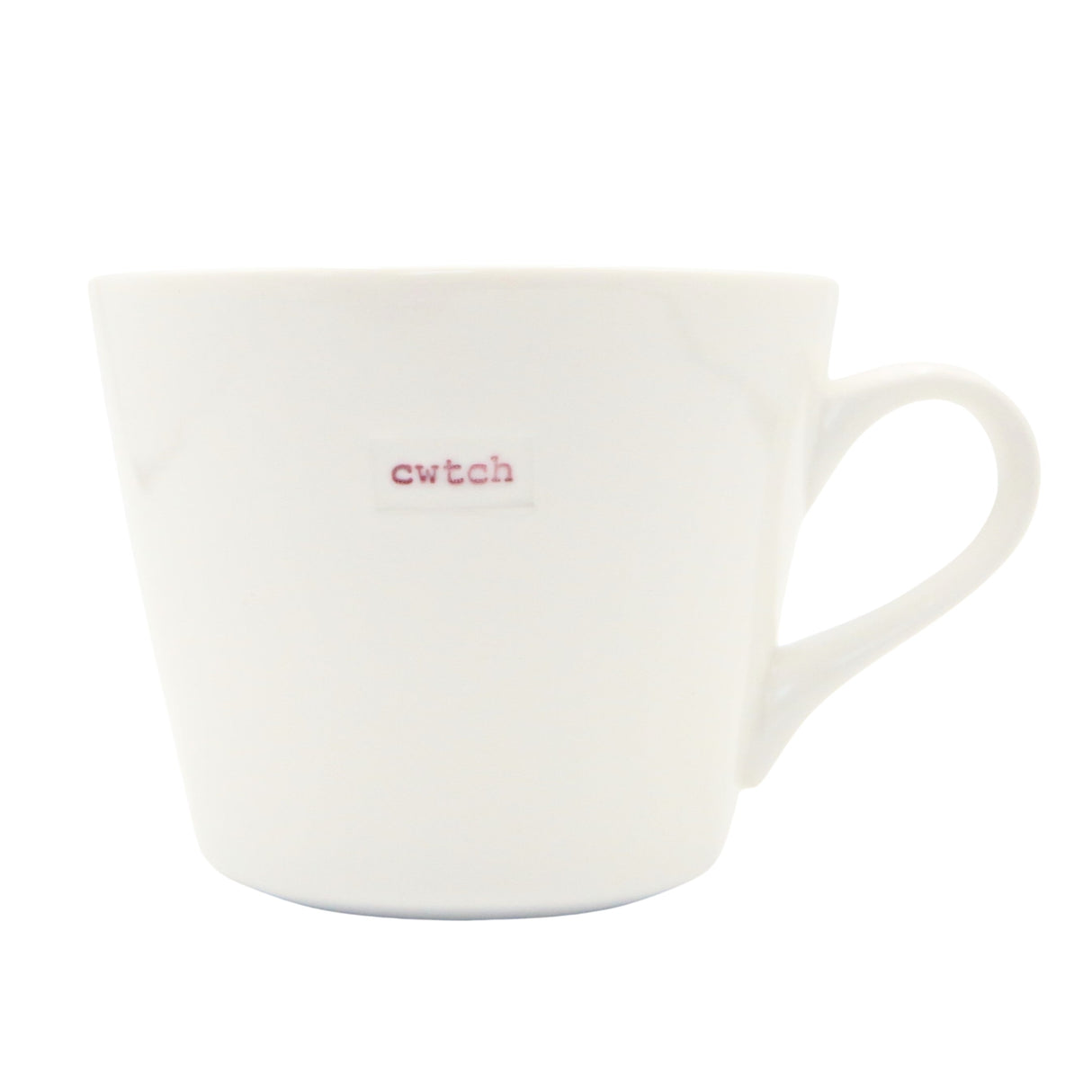 Keith Brymer Jones - Welsh/Cymraeg Word Range - Standard Ceramic White Mug - cwtch - 350ml - Gift Boxed
