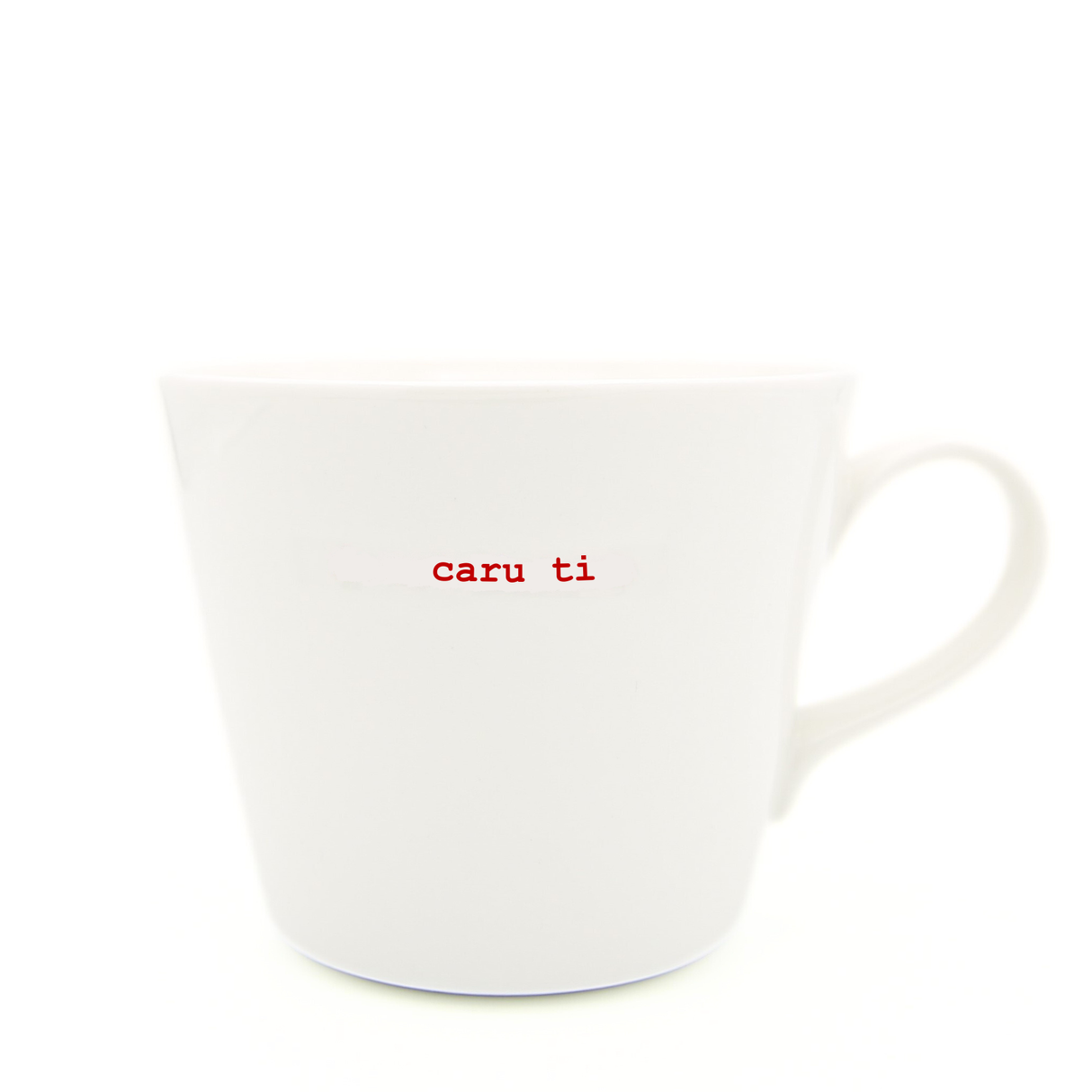 Keith Brymer Jones - Cymraeg\Welsh Word Range - Standard Ceramic White Mug - caru ti - 350ml - Gift Boxed