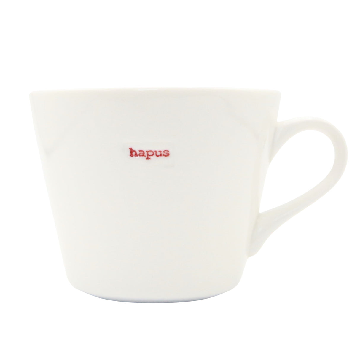 Keith Brymer Jones - Welsh/Cymraeg Word Range - Standard Ceramic White Mug - hapus - 350ml - Gift Boxed