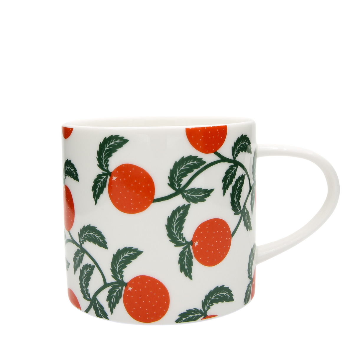 Kiran Ravilious - Keith Brymer Jones Collaboration Range - Medium Ceramic White Mug - Oranges - 325ml - Gift Boxed