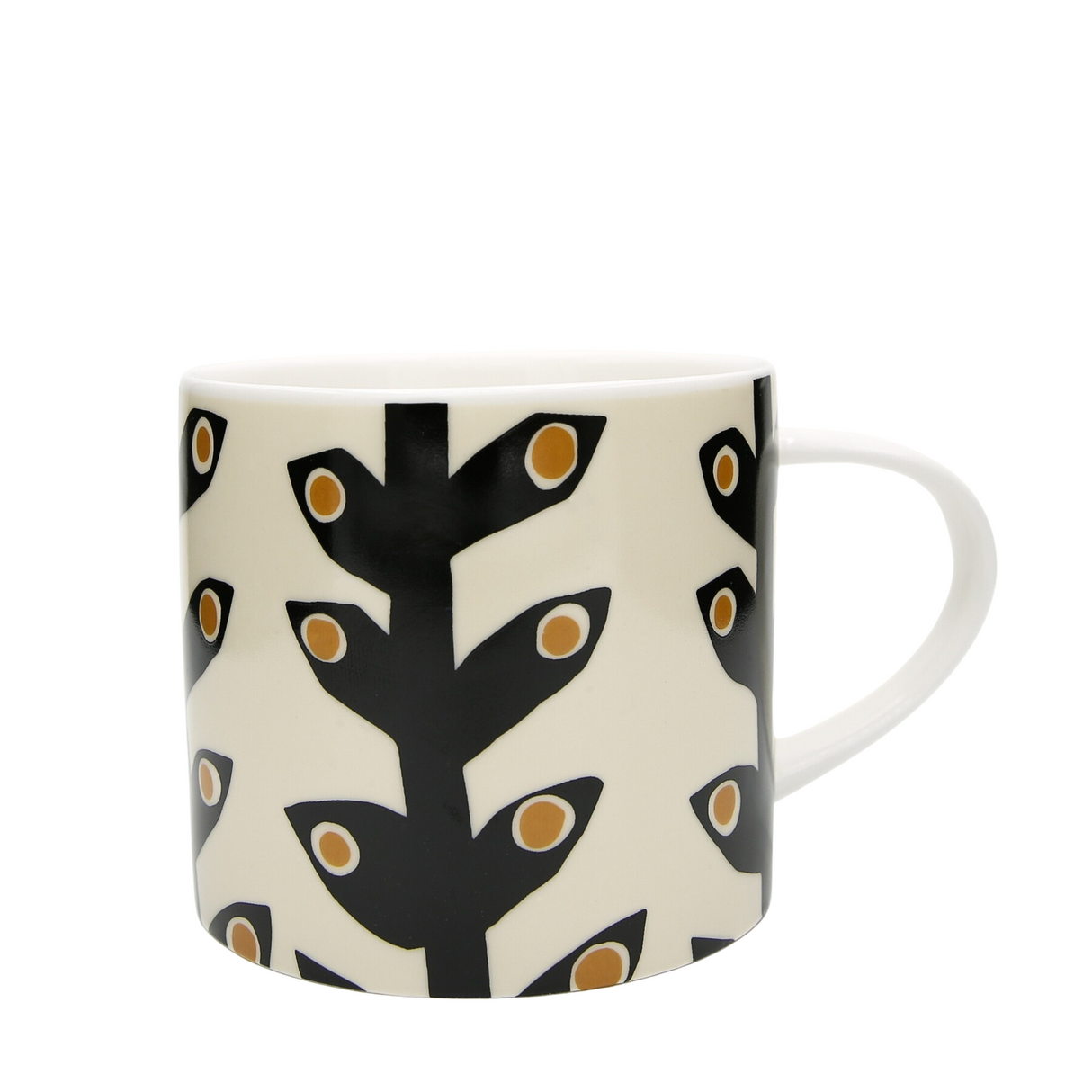 Kiran Ravilious - Keith Brymer Jones Collaboration Range - Medium Ceramic White Mug - Trad 1 - 325ml - Gift Boxed