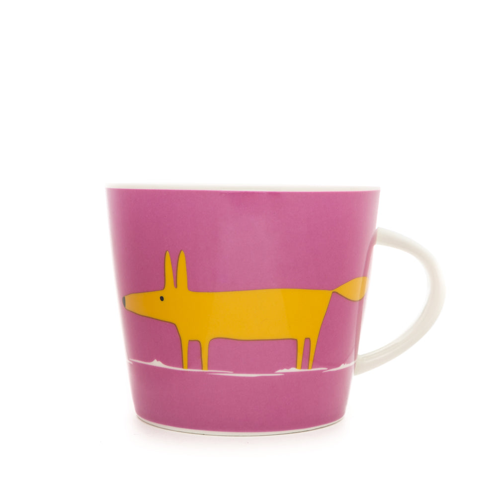 Scion Living - Keith Brymer Jones Collaboration Range - Mr Fox Ceramic Mug - Gift Boxed - Pink / Orange - 350ml