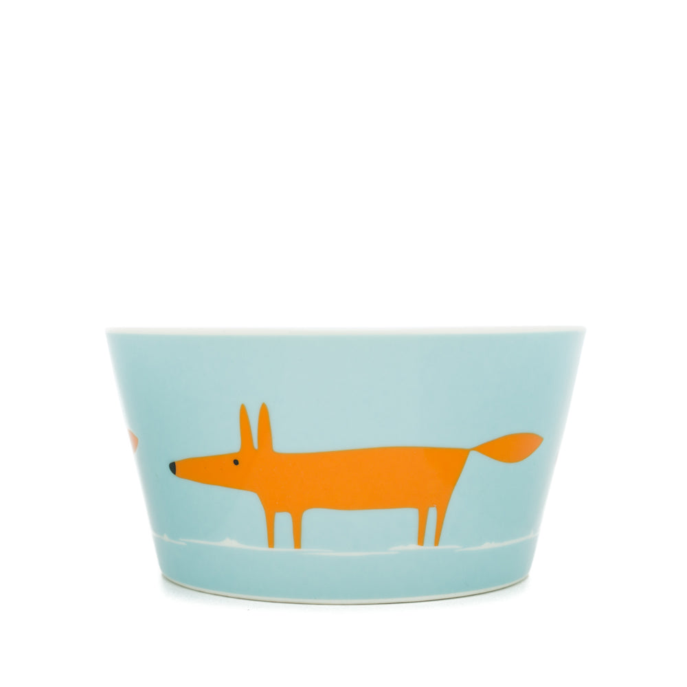 Keith Brymer Jones Collaboration Range - Scion Living Bowl Mr Fox Ceramic Bowl - Duckegg & Orange - 565ml