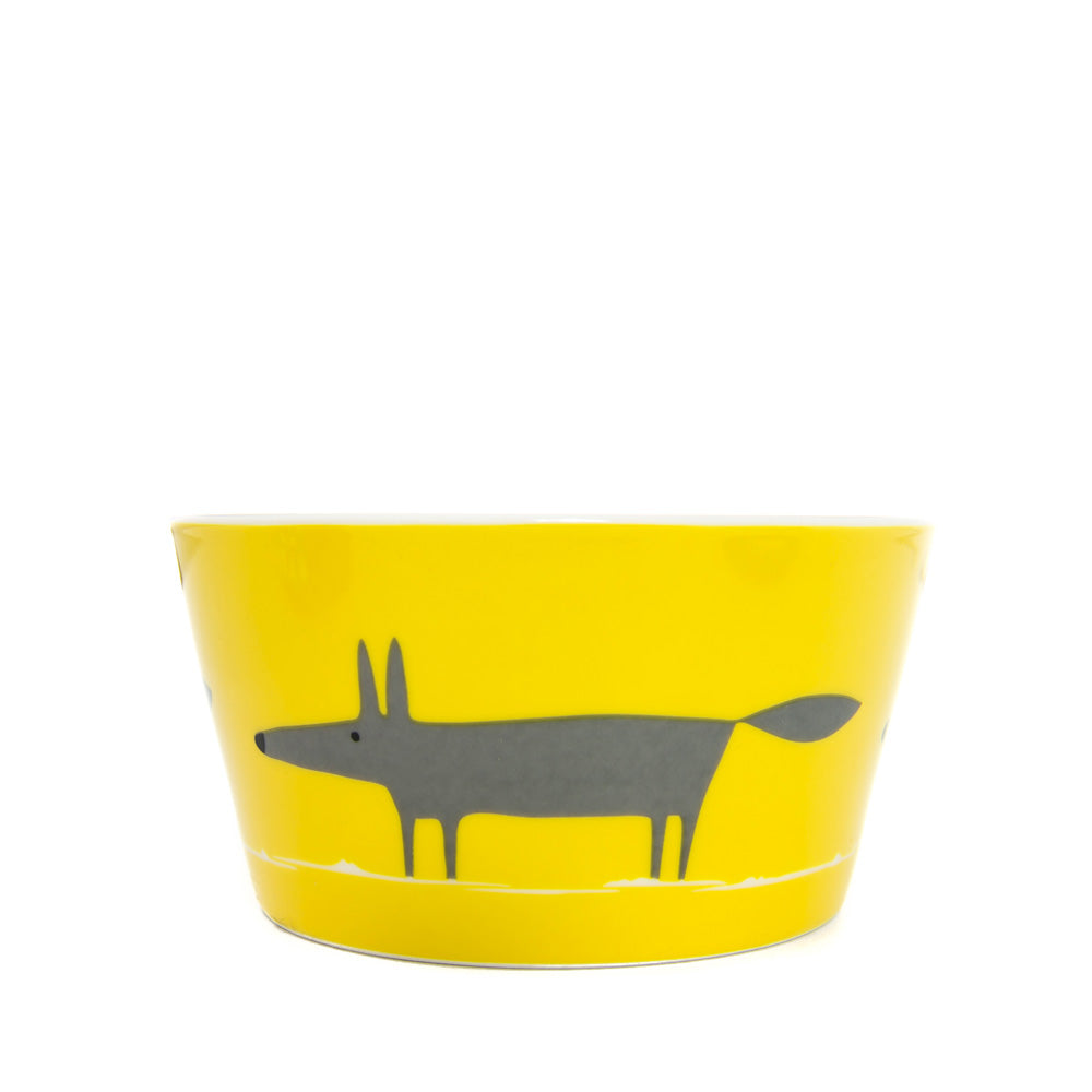 Scion Living - Keith Brymer Jones Collaboration Range - Mr Fox Cereal Bowl - Yellow/Charcoal - 360ml