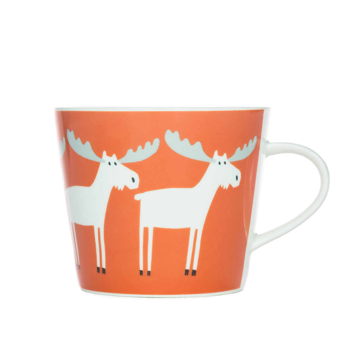 Scion Living - Keith Brymer Jones Collaboration Range - Marty Moose Ceramic Mug - Ice / Pimento - 350ml