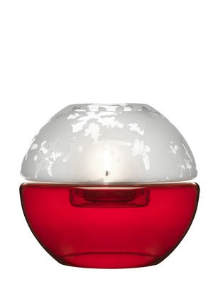 Shine tealight holder small red/white