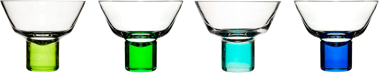 Club martini glasses 4-pack blue/green