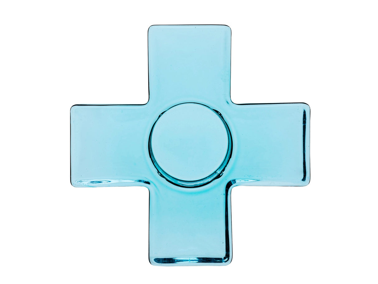 Cross candleholder  blue