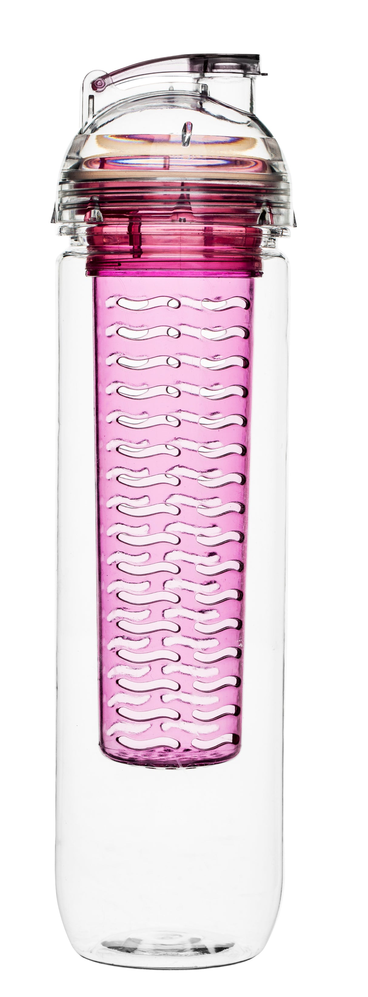 Fresh bottle with fruit piston pink