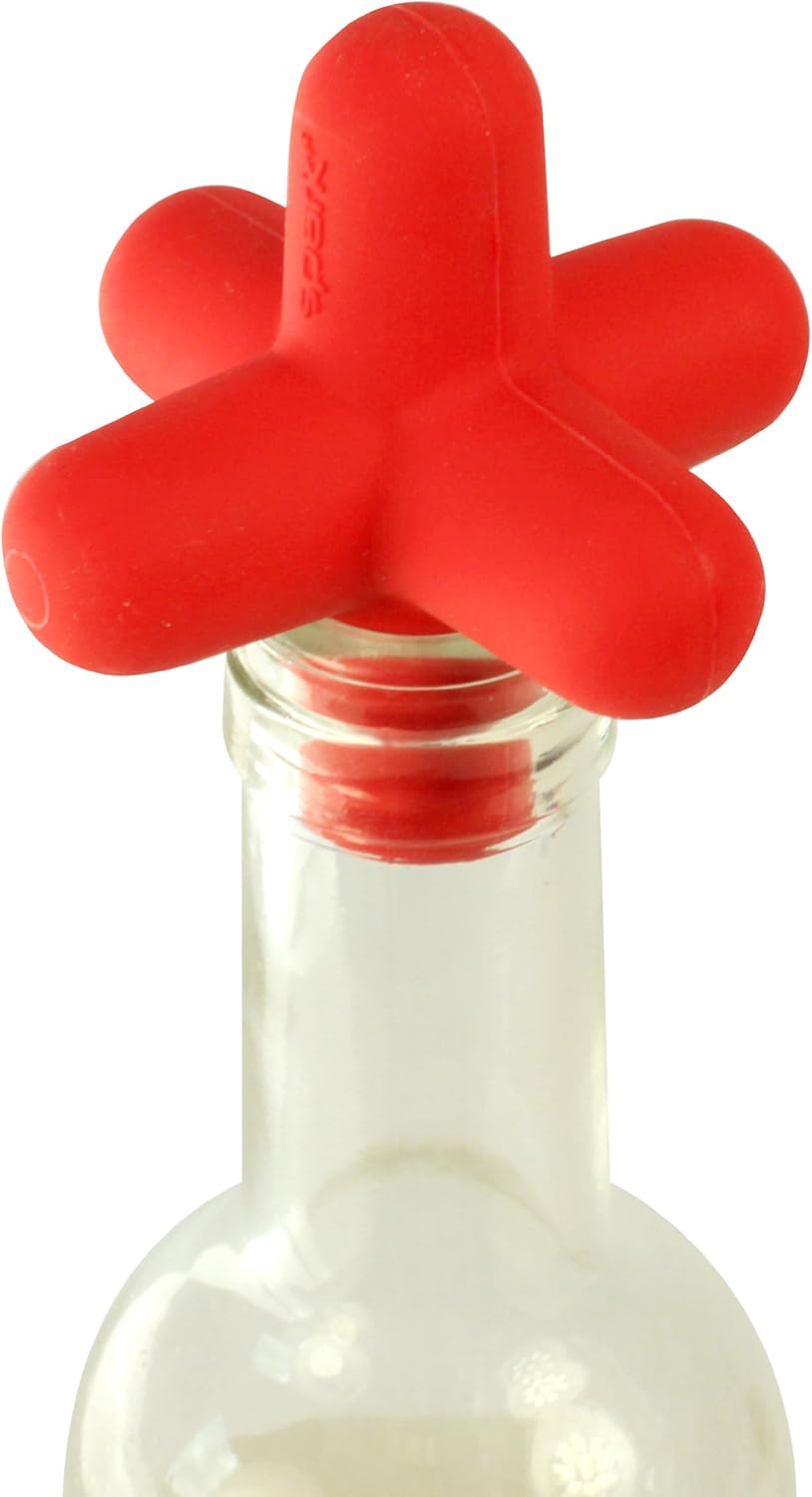 Spark Bottle stopper for wine  champagne  beer bottles - red