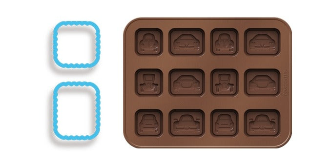 Chocolate Mould Set With Cookie Cutters  Little Cars Delicia Kids