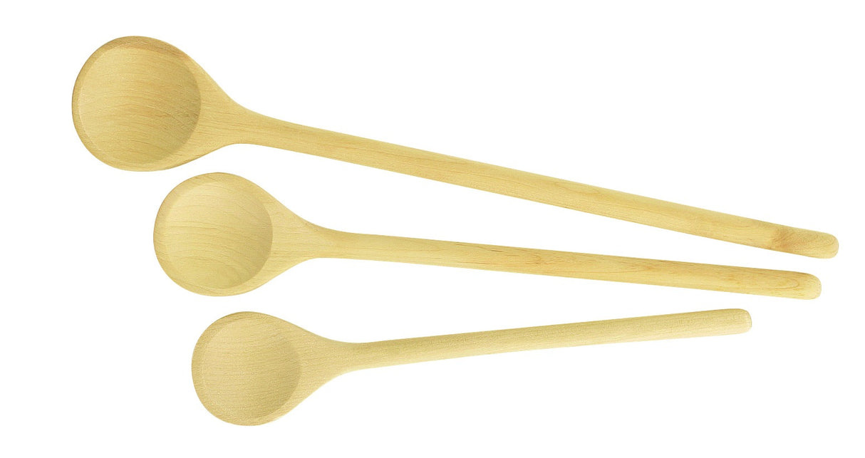 Set 3 Round Spoons Woody