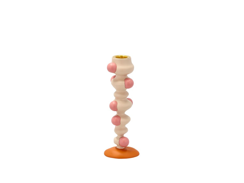 Candlestick Styles 6x5x18cm Offwhite/Rose