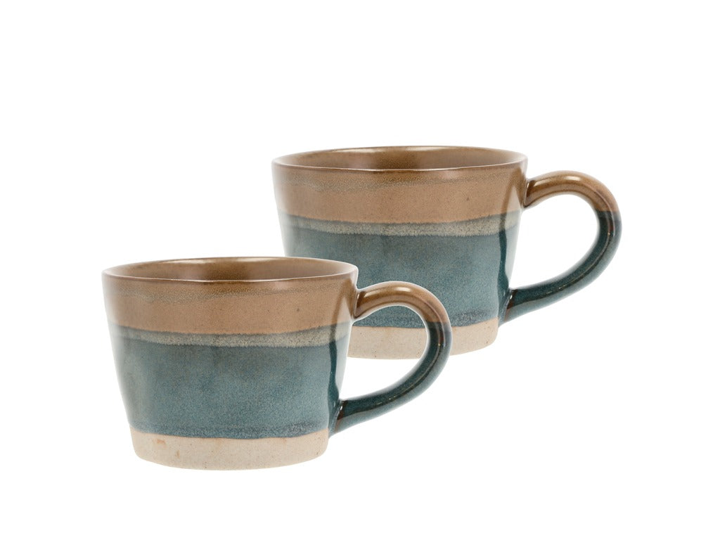 Mug w. handle Evig 0.3 liter 2 pcs Blue/Brown Porcelain