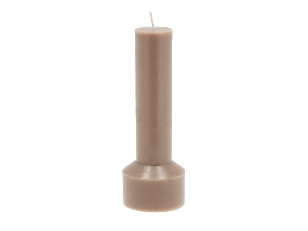 Pillar candle Hvils D7 x 20 cm Taupe Paraffin/Stearin