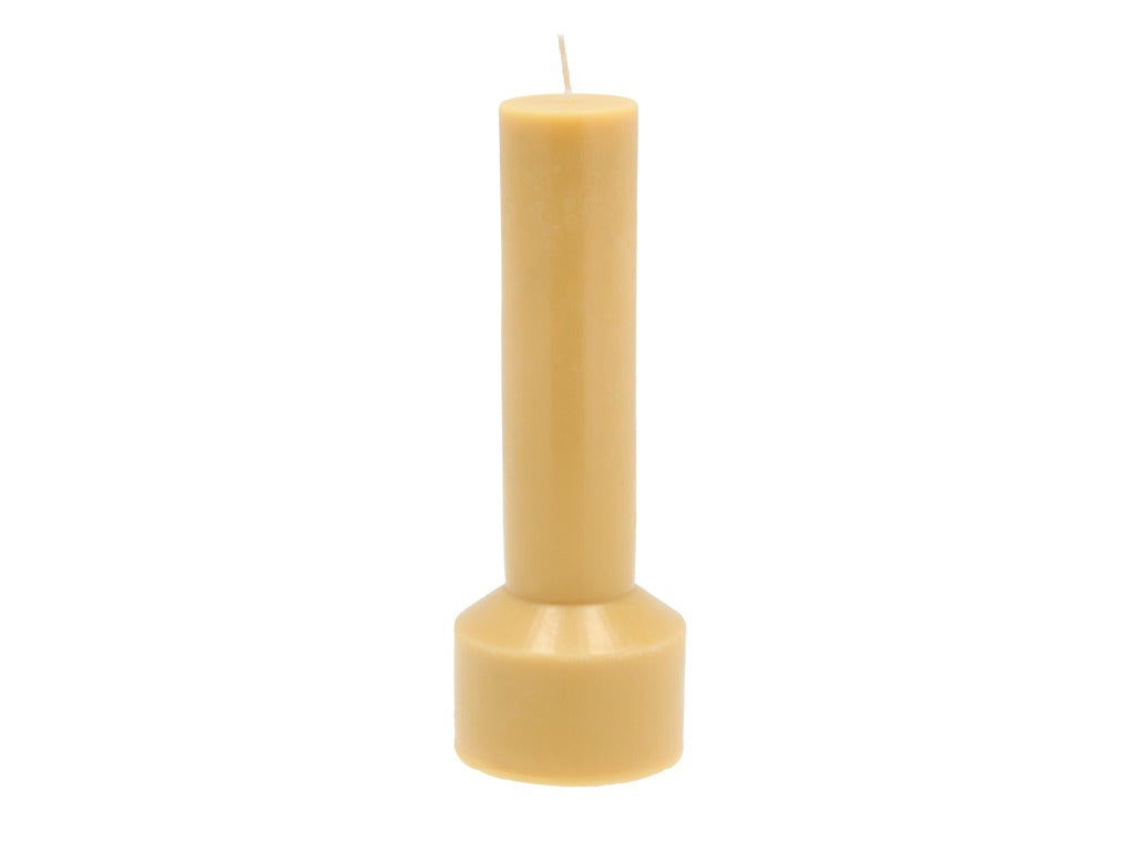 Pillar candle Hvils D7 x 20 cm Dusty Yellow Paraffin/Stearin