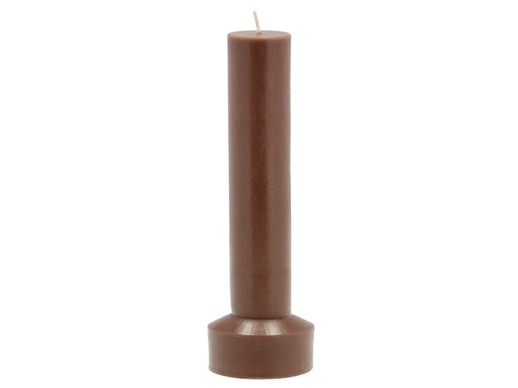 Pillar candle Hvils D8 x 23 cm Brown Paraffin/Stearin