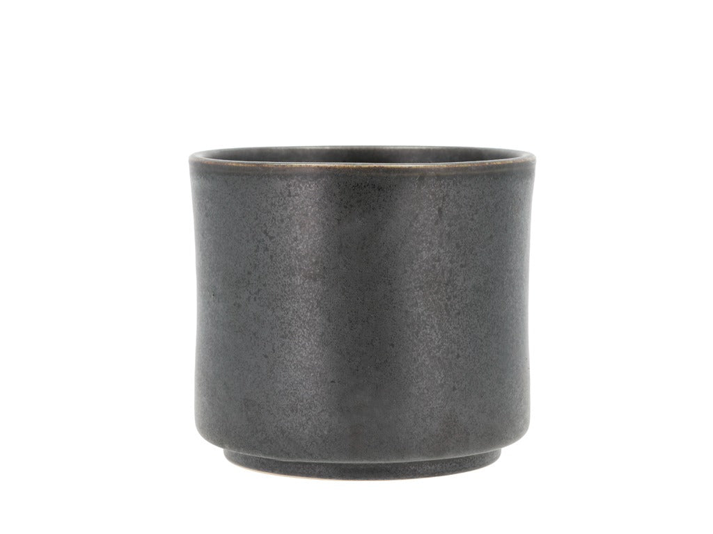 Flowerpot Leer 15 x 13 cm Black metallic Stoneware