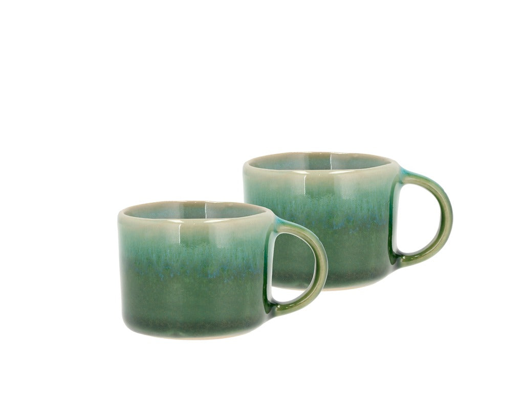 Espresso cup Styles 0.08 liter 2 pcs Green/Blue Stoneware