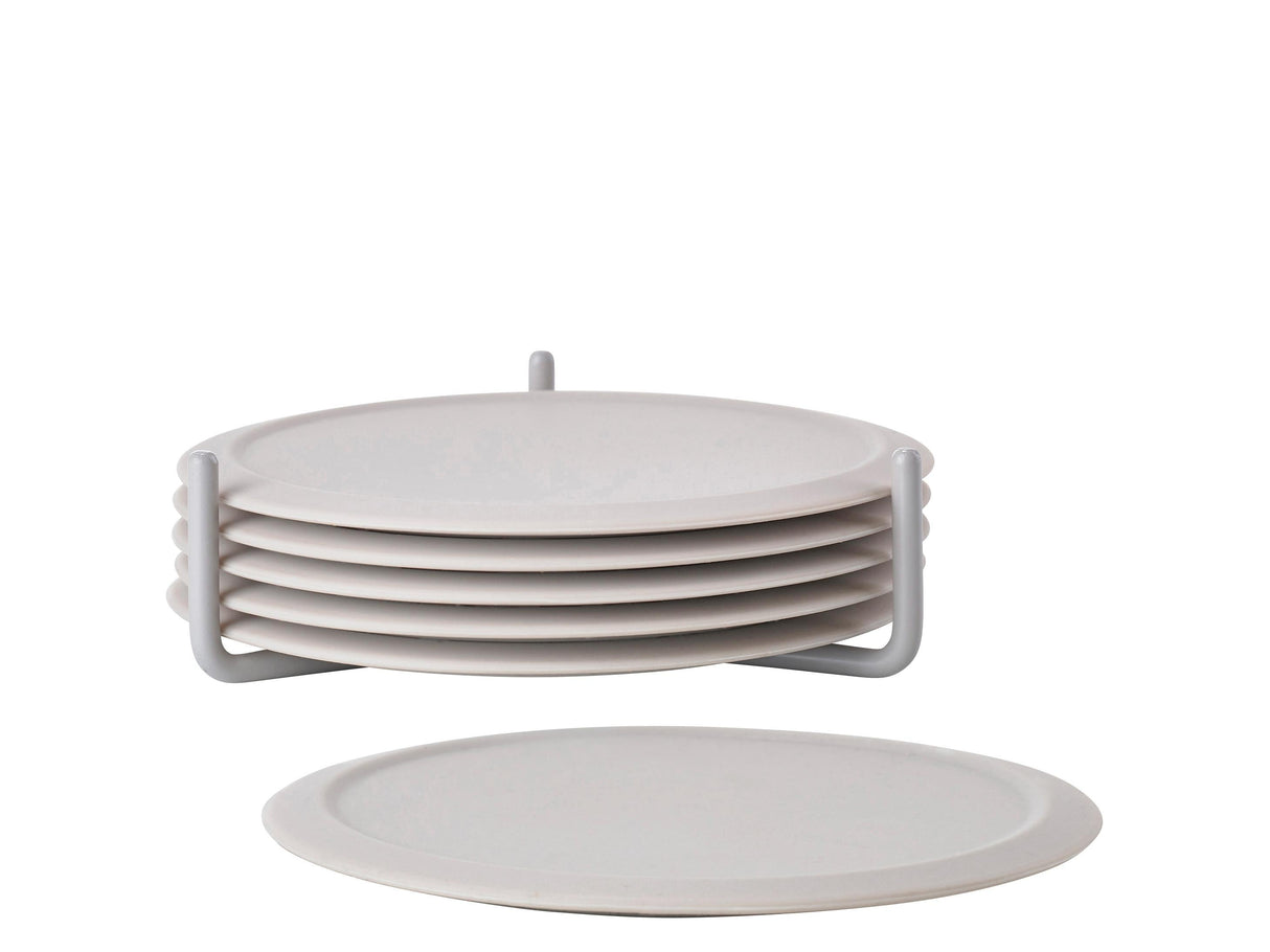 Coasters w holder Warm Grey Singles