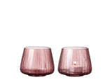 Tealight holder Kusintha 7.5cm 2 pcs Pink Glass