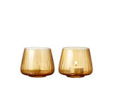 Tealight holder Kusintha 7.5cm 2 pcs Amber Glass