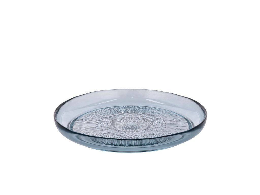 Glass Plate Kusintha 25cm Blue