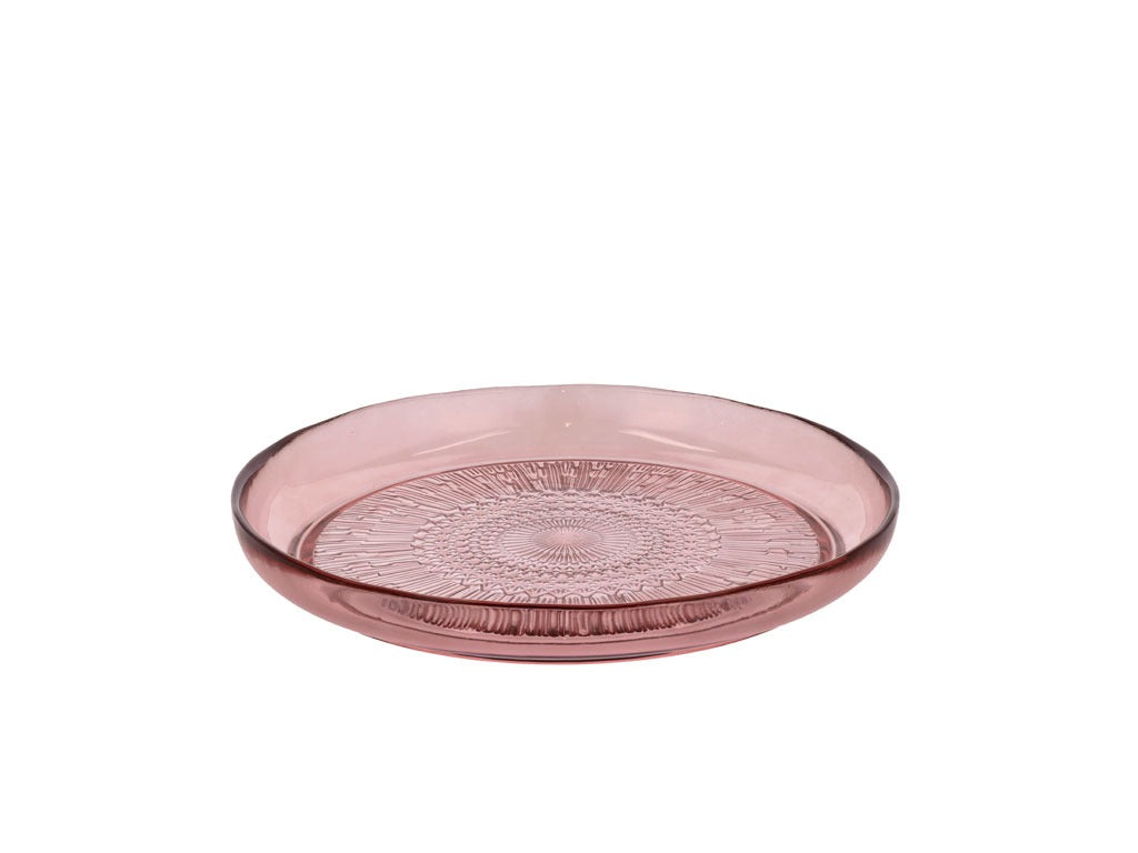 Glass Plate Kusintha 25cm Pink