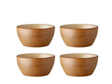 Bowl Wood 12cm 4 pcs Wood/Sand Stoneware