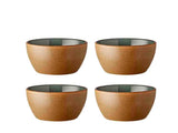 Bowl Wood 12cm 4 pcs Wood/Forest Stoneware