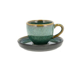 Espresso with saucer 7 cl Green/Black