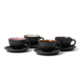 Cup w saucer 24cl 4pcs black/light