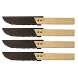Eve - Set of 4 steel steak knives with mapple wood handle
