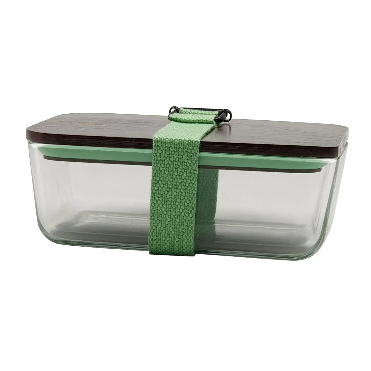 Lunch box with belt and seperator - green