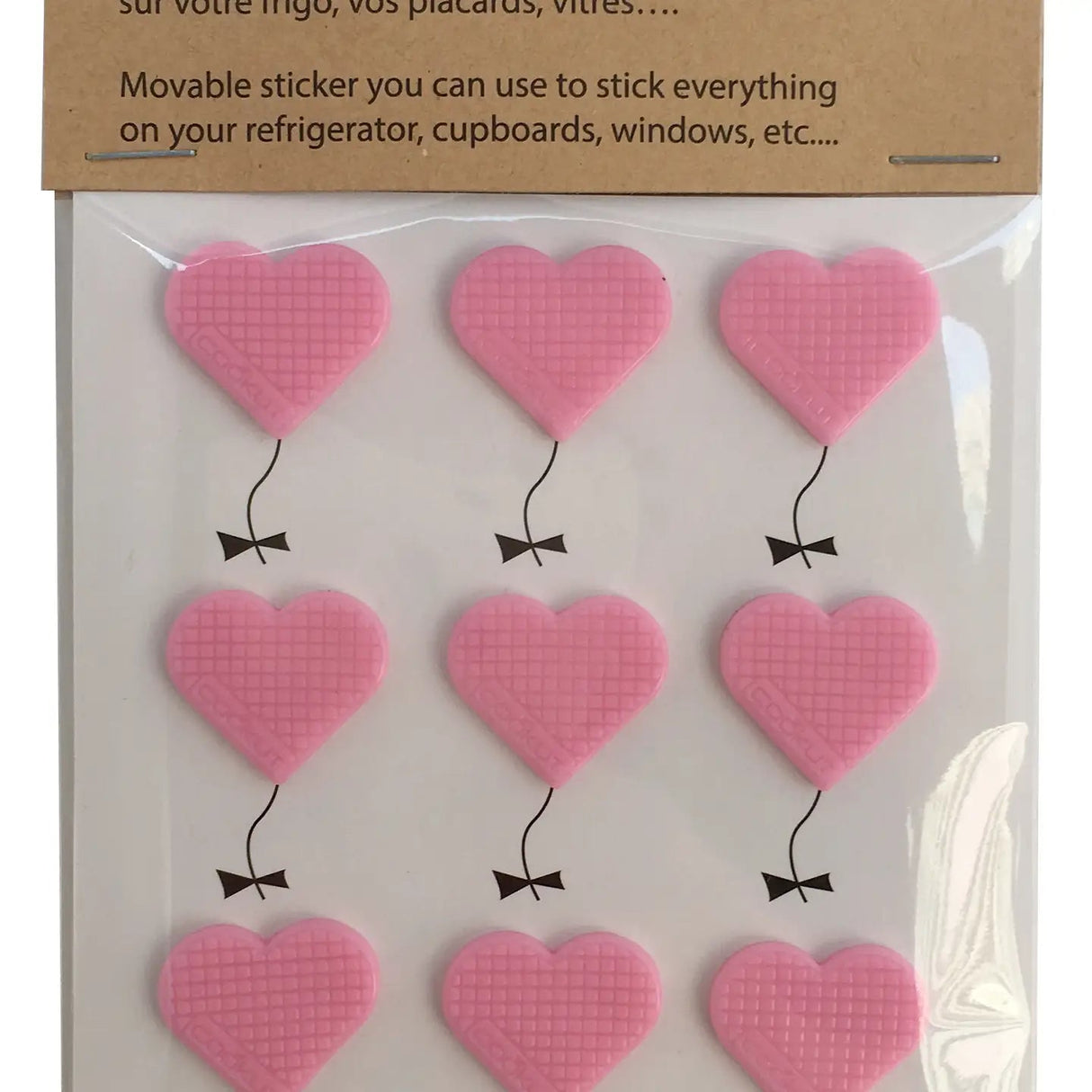 STICKO - 9 heart shape sticky pads for fridge