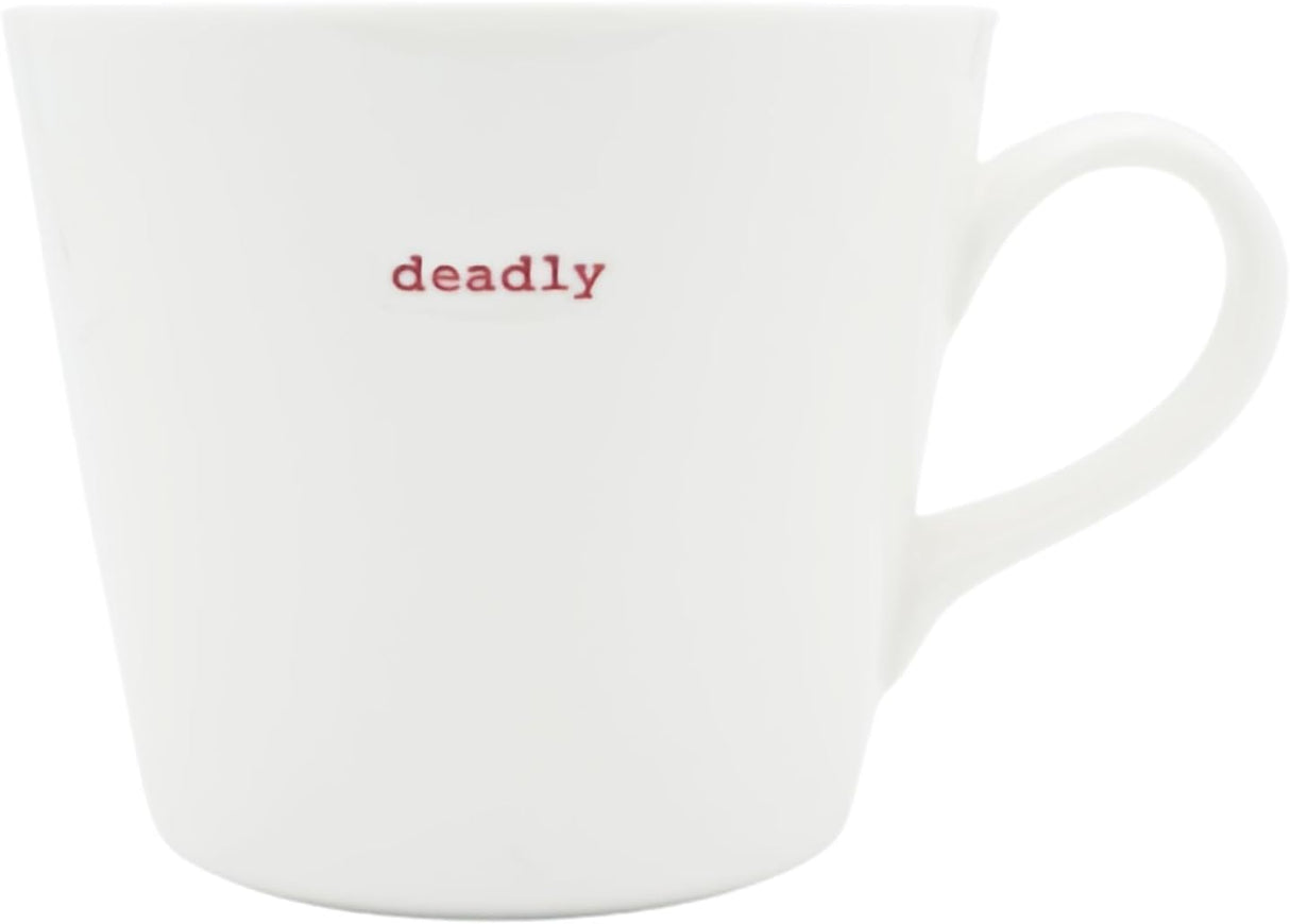 Keith Brymer Jones - Irish Word Range - Standard Ceramic White Mug - deadly - 350ml - Gift Boxed