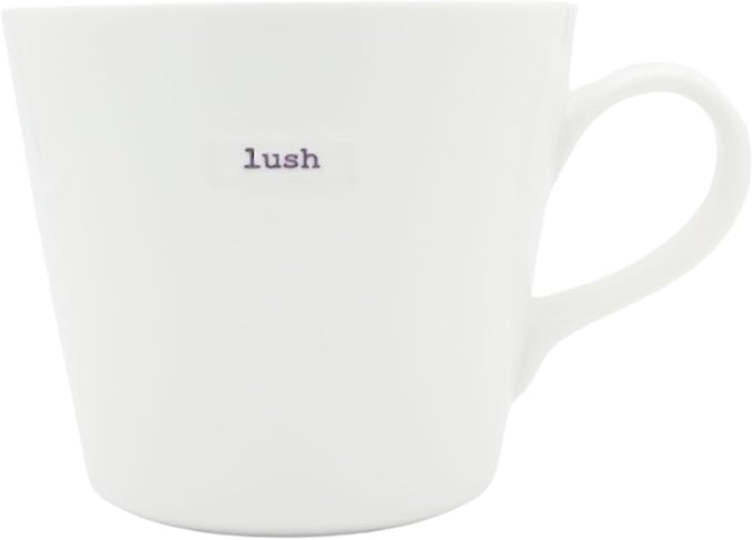 Keith Brymer Jones - Word Range - Standard Ceramic White Mug - lush - 350ml - Gift Boxed