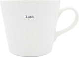 Keith Brymer Jones - Word Range - Standard Ceramic White Mug - lush - 350ml - Gift Boxed