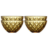 Bowl Sorrento 12 cm 4 pcs Amber Glass