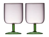 Wine glass Torino 30 cl 2 pcs Pink/Green
