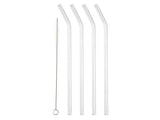 Straw with bend 21.5 cm 4 pcs Clear Glass