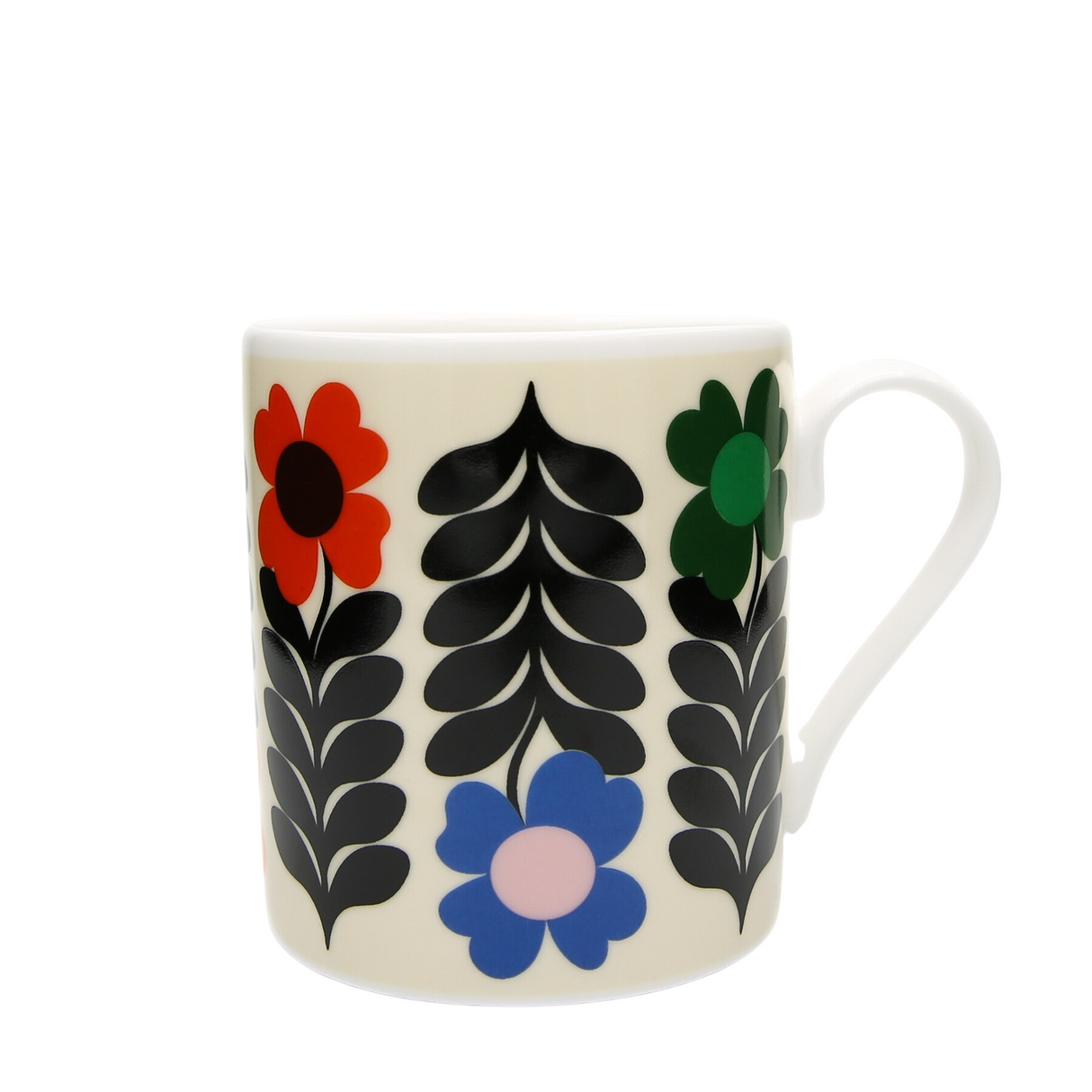 Frances Collett - Keith Brymer Jones Collaboration Range - Medium Ceramic Mug - Flower - Latte - 275ml - Gift Boxed