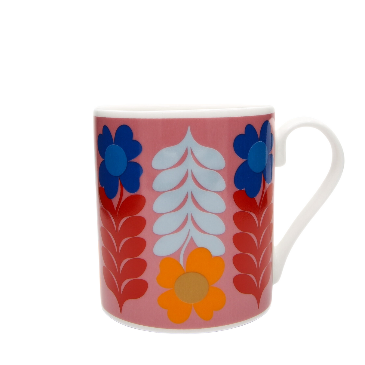Frances Collett - Keith Brymer Jones Collaboration Range - Medium Ceramic Mug - Flower - Pink - 275ml - Gift Boxed