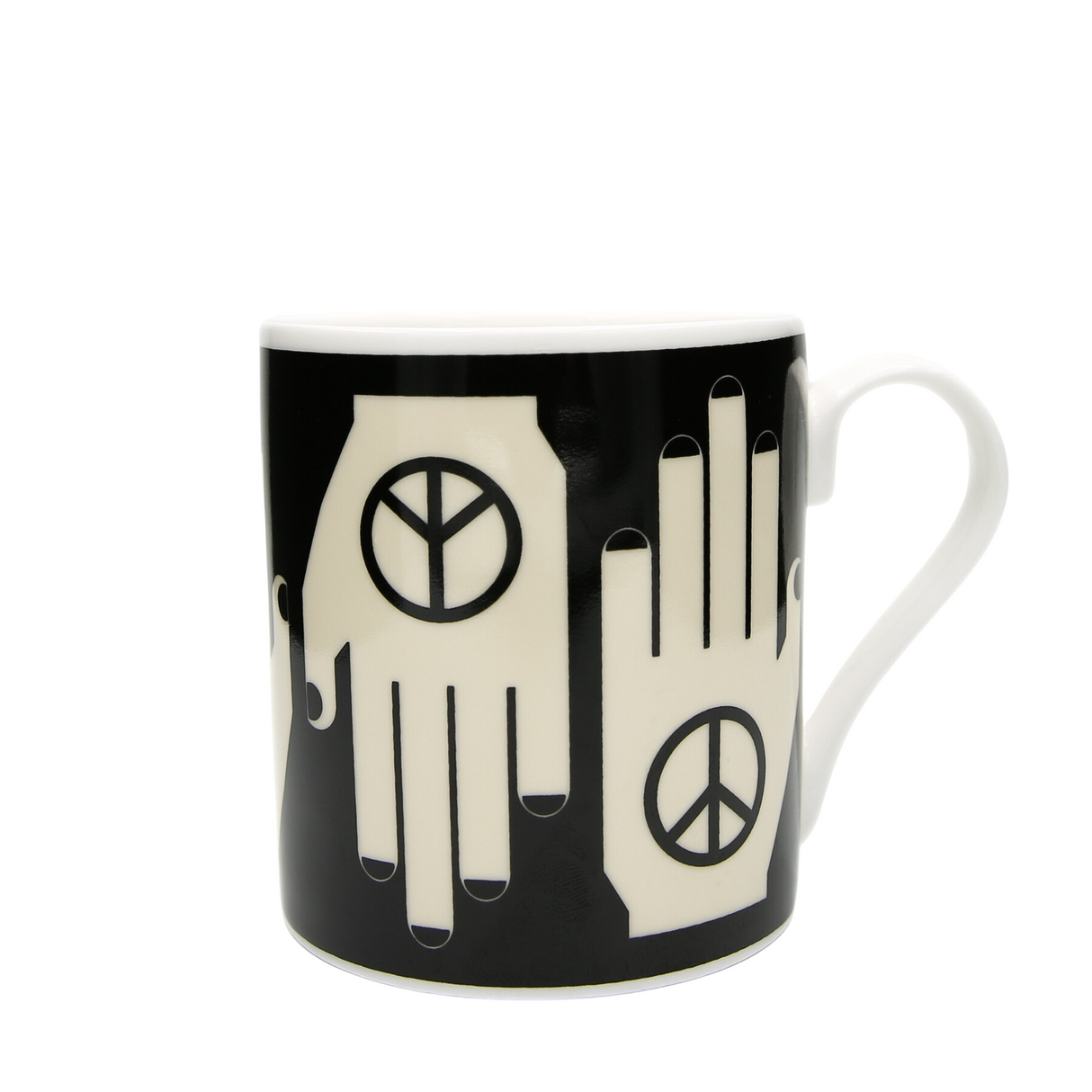 Frances Collett - Keith Brymer Jones Collaboration Range - Medium Ceramic Mug - Hand of Peace - 275ml - Gift Boxed