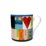 Frances Collett - Keith Brymer Jones Collaboration Range - Medium Ceramic Mug - One Love - 275ml - Gift Boxed