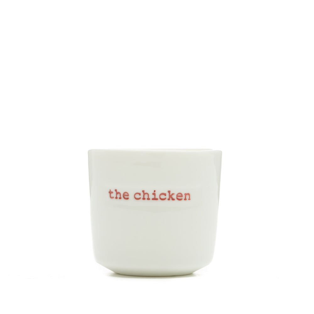 Keith Brymer Jones Set of 4 Egg Cups - what came first the chicken or the egg