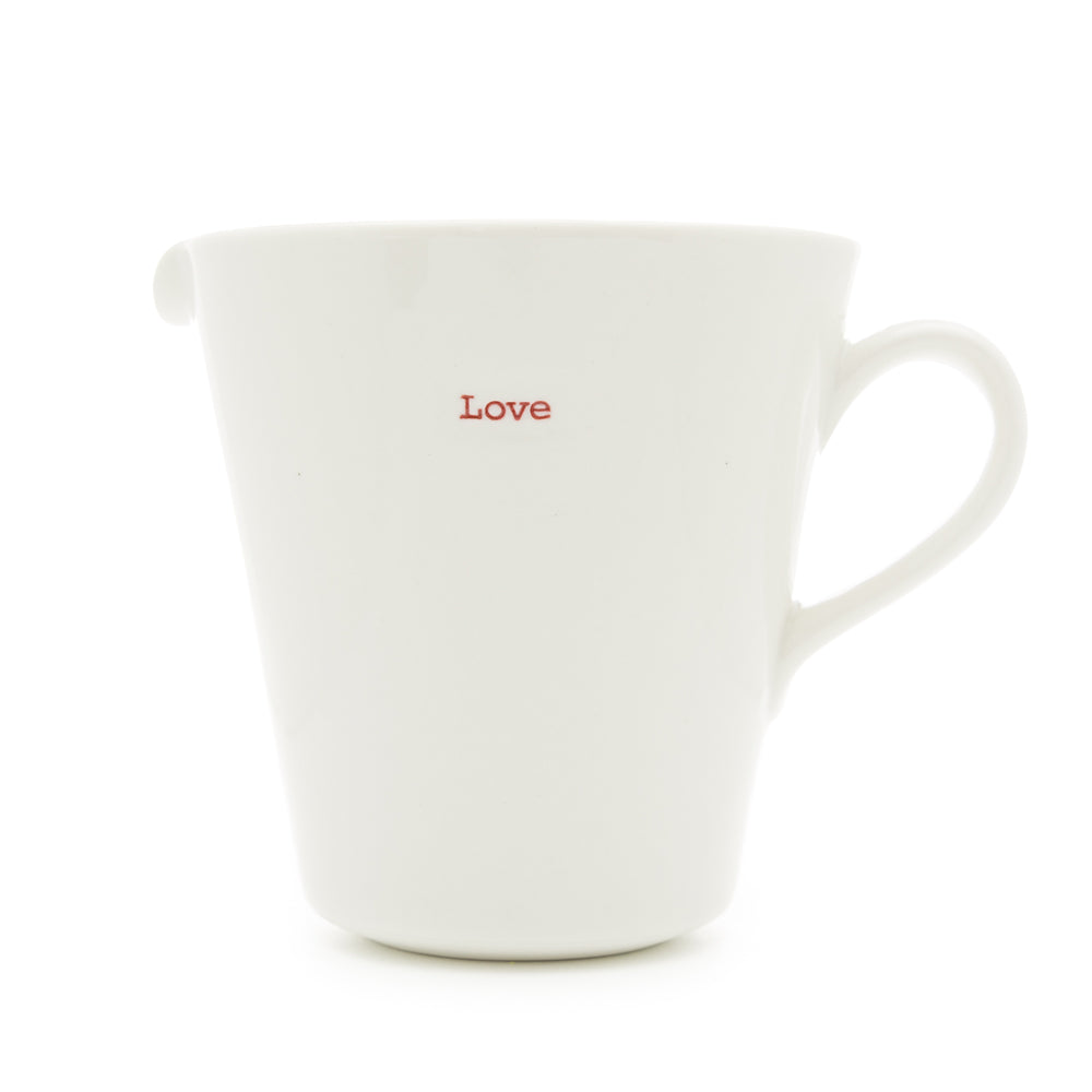Keith Brymer Jones - Word Range - Large Ceramic White Jug - love - 500ml - Gift Boxed