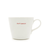 Keith Brymer Jones - Word Range - Standard Ceramic White Mug - don't panic! - 350ml - Gift Boxed