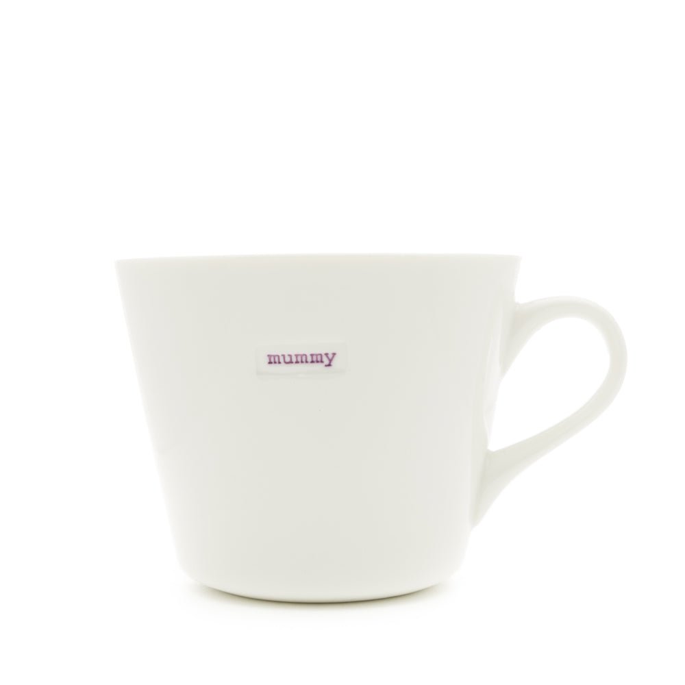 Keith Brymer Jones - Word Range - Standard Ceramic White Mug - mummy - 350ml - Gift Boxed
