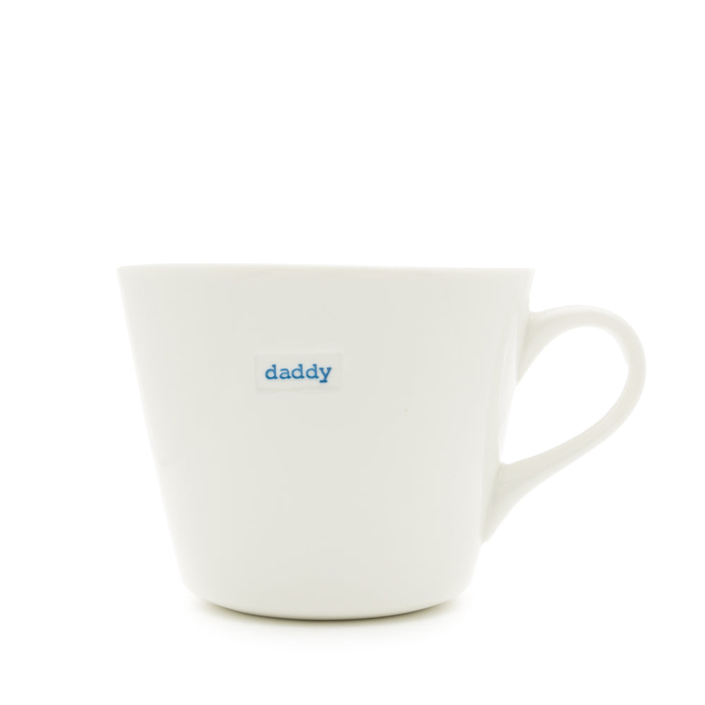 Keith Brymer Jones - Word Range - Standard Ceramic White Mug - daddy - 350ml - Gift Boxed